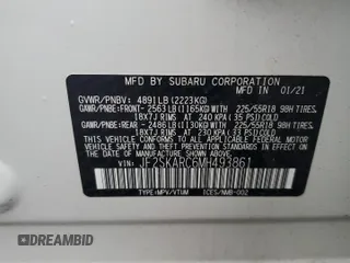 2021 Subaru Forester Special Sports с VIN JF2SKARC6MH493861, выставлен на аукционе Copart как лот 60830055 с пробегом 47 198 миль миль и Списание • Salvage title. История ставок и продаж доступна на DreamBid. Изображение 13.