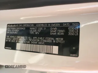 2024 Volvo XC90 Plus with VIN YV4H60LE6R1209420, listed as a Copart auction lot 75458864 with 1,560 mi miles and Salvage Title. Bid and sale history available at DreamBid. Image 14.