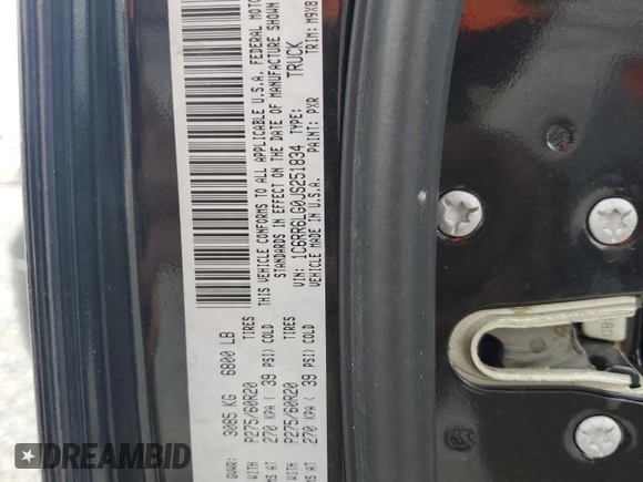 2018 Ram 1500 Big Horn with VIN 1C6RR6LG0JS251834, listed as a Copart auction lot 48784955 with 83,747 mi miles and Salvage Title. Bid and sale history available at carsss.com. Image 12.