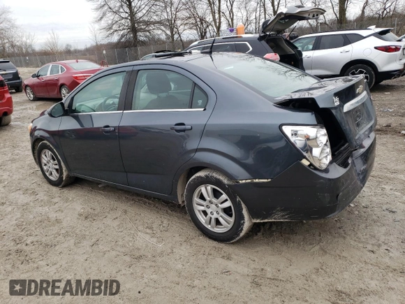 2013 Chevrolet Sonic LT with VIN 1G1JC5SB9D4193568, listed as a Copart auction lot 48080025 with 97,370 mi miles and Salvage Title. Bid and sale history available at DreamBid. Image 2.