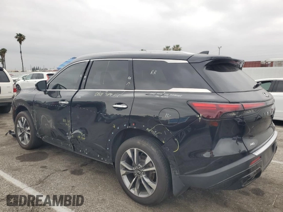 2023 Infiniti QX60 Luxe with VIN 5N1DL1FS5PC368816, listed as a Copart auction lot 54329005 with 54,642 mi miles and Salvage title. Bid and sale history available at DreamBid. Image 2.