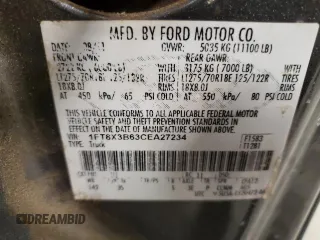 2012 Ford F-350 XL with VIN 1FT8X3B63CEA27234, listed as a Copart auction lot 43520145 with Not provided miles and Salvage title. Bid and sale history available at DreamBid. Image 12.