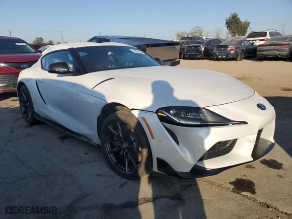 2024 Toyota GR Supra 3.0 with VIN WZ1DB0G07RW068079, listed as a Copart auction lot 83999094 with 387 mi miles and Salvage Title. Bid and sale history available at carsss.com. Image 4.