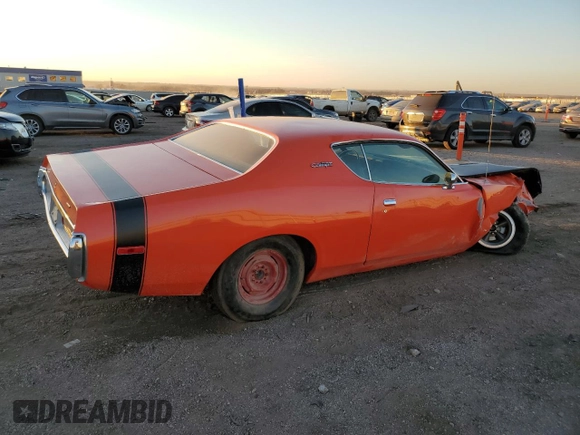 1972 Dodge Charger z VIN WH23G2G215452, wystawiony jako Copart lot #75480463 z przebiegiem 80 763 mil mil oraz Szkoda całkowita • Salvage title. Historia ofert i sprzedaży dostępna na DreamBid. Obrazek 3.