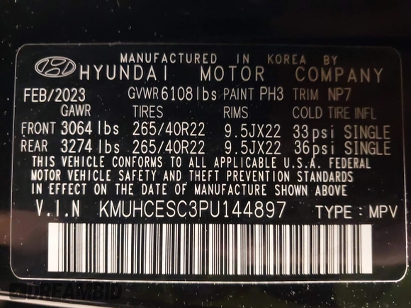 2023 Genesis GV80 с VIN KMUHCESC3PU144897, выставлен на аукционе IAAI как лот 41153742 с пробегом 14 536 миль миль и . История ставок и продаж доступна на DreamBid. Изображение 9.