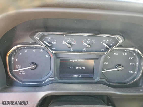 2019 GMC Sierra 1500 SLT with VIN 1GTU9DED0KZ123550, listed as a Copart auction lot 46444475 with 128,404 mi miles and Salvage Title. Bid and sale history available at carsss.com. Image 9.