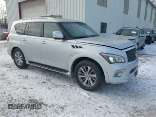 2017 Infiniti QX80 with VIN JN8AZ2NE9H9158598, listed as a IAAI auction lot 41326752 with 124,906 mi miles. Bid and sale history available at carsss.com. Image 1.
