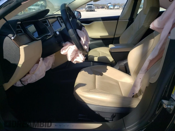 2016 Tesla Model S 90D with VIN 5YJSA1E26GF168260, listed as a Copart auction lot 48703154 with 90,567 mi miles and Salvage Title. Bid and sale history available at DreamBid. Image 7.