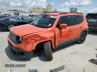 2018 Jeep Renegade Latitude z VIN ZACCJABB1JPJ61755, wystawiony jako Copart lot #59708965 z przebiegiem 138 018 mil mil oraz Szkoda całkowita • Salvage title. Historia ofert i sprzedaży dostępna na DreamBid. Obrazek 1.