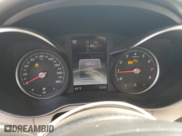 2018 Mercedes-Benz C 300 with VIN WDDWF4KB8JR316926, listed as a Copart auction lot 54015225 with 52,551 mi miles and Salvage title. Bid and sale history available at DreamBid. Image 9.