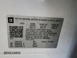 2018 GMC Terrain SLT with VIN 3GKALVEV1JL366202, listed as a Copart auction lot 44376235 with 96,168 mi miles and Salvage Title. Bid and sale history available at carsss.com. Image 13.