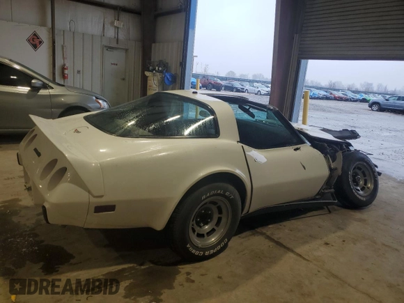 1979 Chevrolet Corvette with VIN 1Z8789S406567, listed as a Copart auction lot 43365335 with 90,615 mi miles and Salvage title. Bid and sale history available at DreamBid. Image 3.