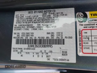 2012 Lincoln MKZ with VIN 3LNHL2GCXCR809995, listed as a IAAI auction lot 41912495 with 85,633 mi miles and . Bid and sale history available at carsss.com. Image 9.