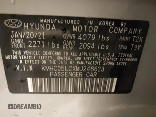 2021 Hyundai Ioniq Limited z VIN KMHC05LCXMU248623, wystawiony jako IAAI lot #41048763 z przebiegiem 101 905 mil mil oraz . Historia ofert i sprzedaży dostępna na DreamBid. Obrazek 9.