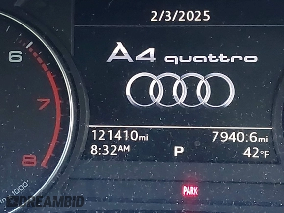 2017 Audi A4 Premium z VIN WAUANAF47HN039038, wystawiony jako IAAI lot #41439609 z przebiegiem 121 410 mil mil oraz . Historia ofert i sprzedaży dostępna na DreamBid. Obrazek 15.