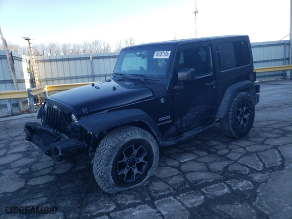 2018 Jeep Wrangler JK Sport with VIN 1C4AJWAG7JL857190, listed as a Copart auction lot 46187185 with 38,061 mi miles and Salvage Title. Bid and sale history available at carsss.com. Image 1.