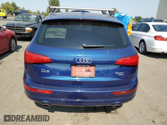 2014 Audi Q5 Premium Plus with VIN WA1LFAFP7EA050329, listed as a Copart auction lot 70219814 with 0 mi miles and Salvage Title. Bid and sale history available at carsss.com. Image 6.