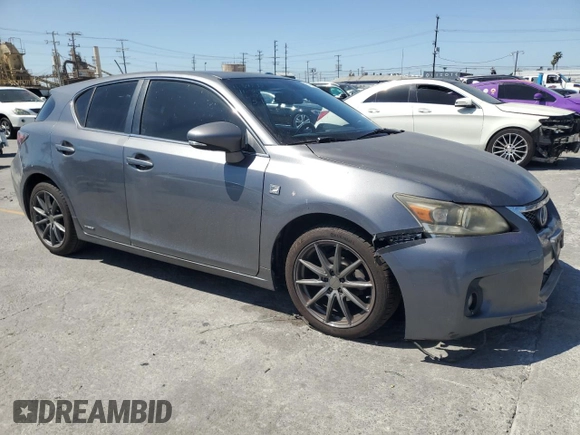 2012 Lexus CT 200h with VIN JTHKD5BH8C2116437, listed as a Copart auction lot 57914565 with 110,327 mi miles and Salvage title. Bid and sale history available at DreamBid. Image 4.