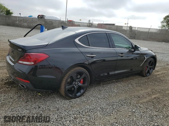 2020 Genesis G70 3.3T with VIN KMTG34LE5LU049746, listed as a Copart auction lot 59583214 with 35,704 mi miles and Salvage Title. Bid and sale history available at carsss.com. Image 3.