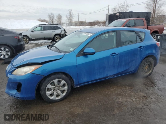 2013 Mazda 3 GX with VIN JM1BL1KF9D1834534, listed as a Copart auction lot 46580245 with 138,273 mi miles and Salvage Title. Bid and sale history available at carsss.com. Image 1.