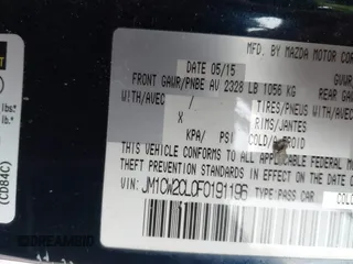 2015 Mazda 5 Touring with VIN JM1CW2CL0F0191196, listed as a IAAI auction lot 41288822 with 159,011 mi miles. Bid and sale history available at carsss.com. Image 9.