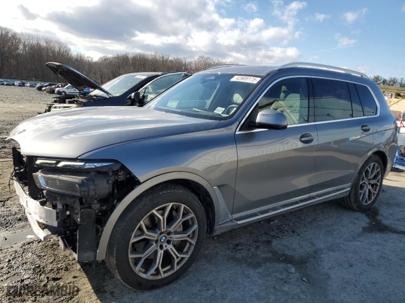 2023 BMW X7 xDrive40i with VIN 5UX23EM08P9P07262, listed as a Copart auction lot 42908175 with 20,250 mi miles and Salvage Title. Bid and sale history available at carsss.com. Image 1.