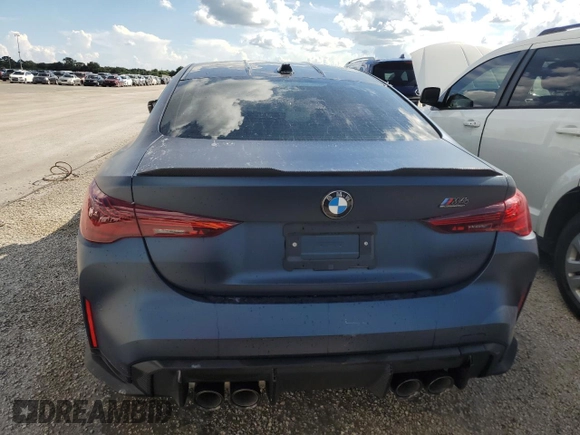 2025 BMW M4 Competition with VIN WBS23HK04SCS92239, listed as a Copart auction lot 73682974 with 613 mi miles and Salvage Title. Bid and sale history available at carsss.com. Image 6.