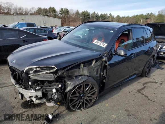 2020 BMW X5 M Competition with VIN 5YMJU0C00L9C64091, listed as a Copart auction lot 83118204 with 0 mi miles and Salvage Title. Bid and sale history available at carsss.com. Image 1.