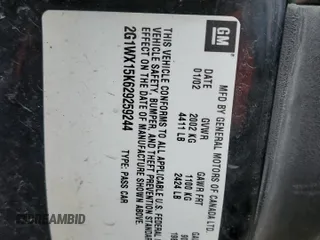 2002 Chevrolet Monte Carlo SS z VIN 2G1WX15K629259244, wystawiony jako Copart lot #54292585 z przebiegiem 239 407 mil mil oraz Szkoda całkowita • Salvage title. Historia ofert i sprzedaży dostępna na DreamBid. Obrazek 12.