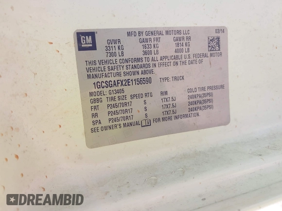 2014 Chevrolet Express Cargo with VIN 1GCSGAFX2E1156590, listed as a IAAI auction lot 42740427 with 351,114 mi miles and . Bid and sale history available at DreamBid. Image 9.