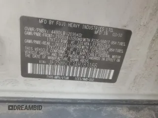 2010 Subaru Forester X Premium with VIN JF2SH6CC3AH783166, listed as a Copart auction lot 61752295 with 141,014 mi miles and Salvage title. Bid and sale history available at DreamBid. Image 13.