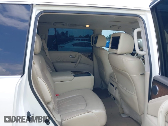 2012 Infiniti QX56 7-passenger with VIN JN8AZ2NF0C9517001, listed as a IAAI auction lot 42101650 with 225,257 mi miles. Bid and sale history available at carsss.com. Image 8.