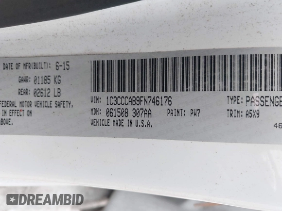 2015 Chrysler 200 Limited with VIN 1C3CCCAB9FN746176, listed as a IAAI auction lot 42649936 with 191,041 mi miles and . Bid and sale history available at DreamBid. Image 9.