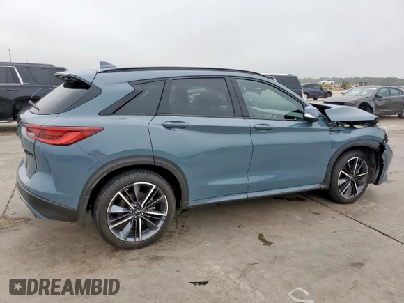 2024 Infiniti QX50 Sport with VIN 3PCAJ5FA7RF108824, listed as a Copart auction lot 55150705 with 7,388 mi miles and Salvage title. Bid and sale history available at DreamBid. Image 3.