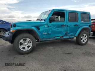 2019 Jeep Wrangler Unlimited Sport S with VIN 1C4HJXDG0KW602803, listed as a Copart auction lot 55640145 with 64,906 mi miles and Salvage title. Bid and sale history available at DreamBid. Image 1.