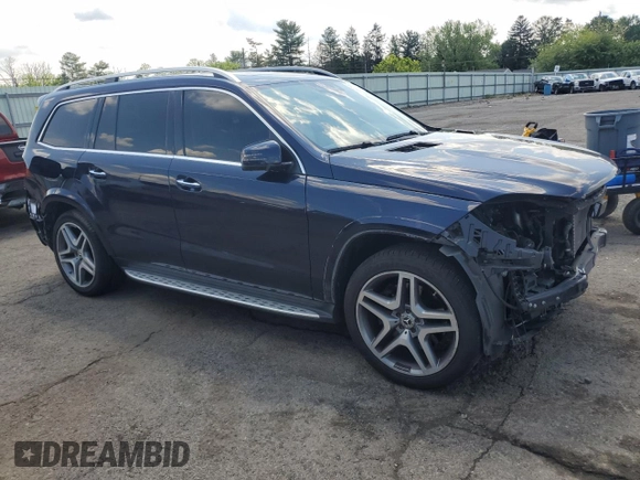 2017 Mercedes-Benz GLS 550 with VIN 4JGDF7DE4HA906037, listed as a Copart auction lot 58601465 with 72,064 mi miles and Salvage title. Bid and sale history available at DreamBid. Image 4.