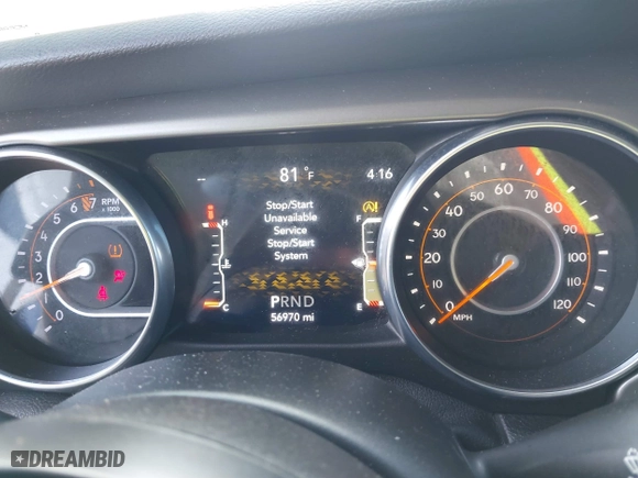 2018 Jeep Wrangler Unlimited Sport S with VIN 1C4HJXDG2JW228483, listed as a IAAI auction lot 41710364 with 56,970 mi miles. Bid and sale history available at carsss.com. Image 7.