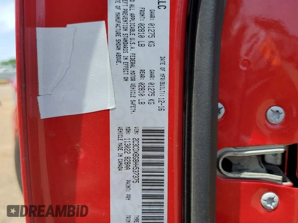 2017 Dodge Charger SE with VIN 2C3CDXBG8HH537375, listed as a Copart auction lot 53336795 with 98,620 mi miles and Salvage Title. Bid and sale history available at carsss.com. Image 14.