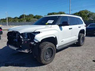 2023 Toyota Sequoia SR5 with VIN 7SVAAABA4PX013371, listed as a IAAI auction lot 41406258 with 11,776 mi miles. Bid and sale history available at carsss.com. Image 2.