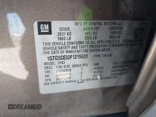 2015 GMC Canyon 2WD SLT with VIN 1GTG5CE32F1215628, listed as a IAAI auction lot 41412762 with 182,615 mi miles. Bid and sale history available at carsss.com. Image 9.
