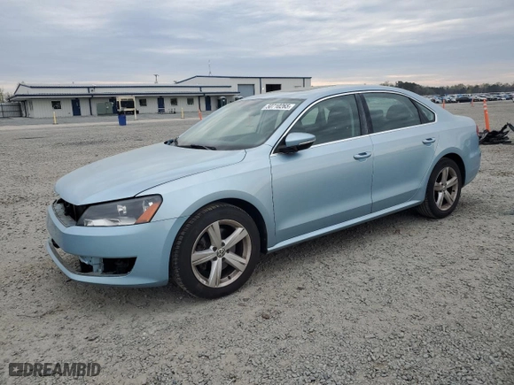 2012 Volkswagen Passat SE w/Sunroof with VIN 1VWBH7A32CC032189, listed as a Copart auction lot 50710265 with 69,750 mi miles and Salvage Title. Bid and sale history available at carsss.com. Image 1.