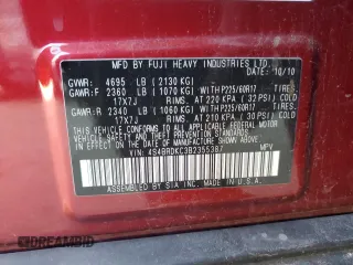 2011 Subaru Outback Limited Power Moon z VIN 4S4BRDKC3B2355387, wystawiony jako Copart lot #55692845 z przebiegiem 135 588 mil mil oraz Szkoda całkowita • Salvage title. Historia ofert i sprzedaży dostępna na DreamBid. Obrazek 13.