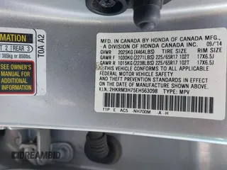 2014 Honda CR-V EX-L with VIN 2HKRM3H75EH563098, listed as a IAAI auction lot 42151583 with 152,882 mi miles and . Bid and sale history available at carsss.com. Image 9.