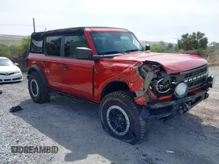 2023 Ford Bronco with VIN 1FMEE5DP7PLC06447, listed as a IAAI auction lot 41881411 with 6,842 mi miles. Bid and sale history available at carsss.com. Image 1.