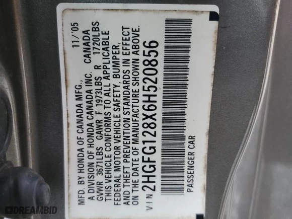 2006 Honda Civic Cpe EX with VIN 2HGFG128X6H520856, listed as a Copart auction lot 49777305 with 213,011 mi miles and Salvage Title. Bid and sale history available at carsss.com. Image 14.