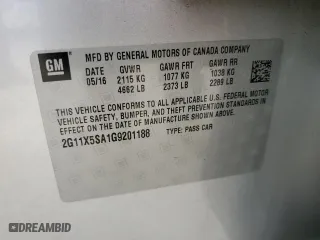 2016 Chevrolet Impala LS with VIN 2G11X5SA1G9201188, listed as a Copart auction lot 85582484 with 182,932 mi miles and Salvage Title. Bid and sale history available at carsss.com. Image 14.