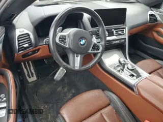 2023 BMW 8 Series 840i with VIN WBAGV2C01PCK32930, listed as a Copart auction lot 82891334 with 0 mi miles and Salvage Title. Bid and sale history available at carsss.com. Image 8.