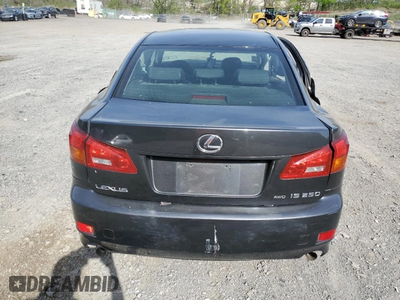 2006 Lexus IS 250 with VIN JTHCK262365003268, listed as a Copart auction lot 55077595 with 194,699 mi miles and Clean Title. Bid and sale history available at DreamBid. Image 6.