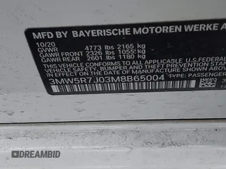 2021 BMW 3 Series 330i xDrive with VIN 3MW5R7J03M8B65004, listed as a IAAI auction lot 41244134 with Not Provided miles and . Bid and sale history available at DreamBid. Image 9.
