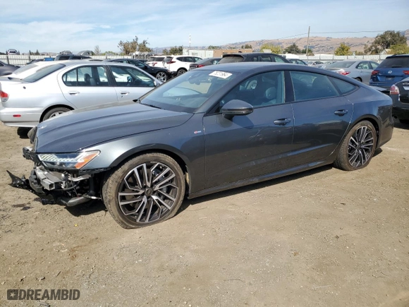2024 Audi A7 Prestige with VIN WAUV2BF23RN005405, listed as a Copart auction lot 75231964 with 4,673 mi miles and Salvage Title. Bid and sale history available at carsss.com. Image 1.